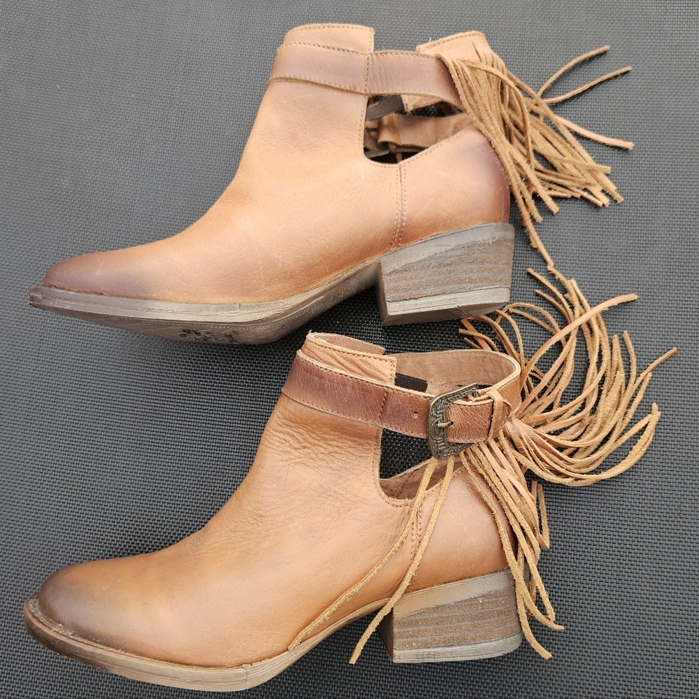 Circle G By Corral Booties With Suede Fringe - Size 7